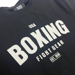 1916 Fight Gear Premium Boxing Shirt Black/White