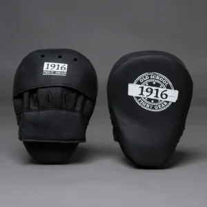 1916 Fight Gear Coaching Mitts PU Pads Metal Black/White