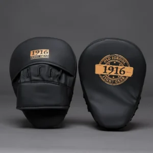 1916 Fight Gear Coaching Mitts PU Pads Metal Black/Gold